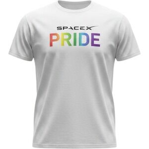 Rare SpaceX Pride T-Shirt Unisex Size Large Rainbow Short Sleeve Big Logo Casual
